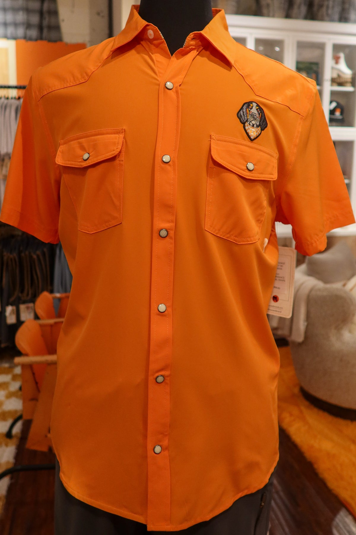 Smokey with Bandana Orange Performance Button-Down