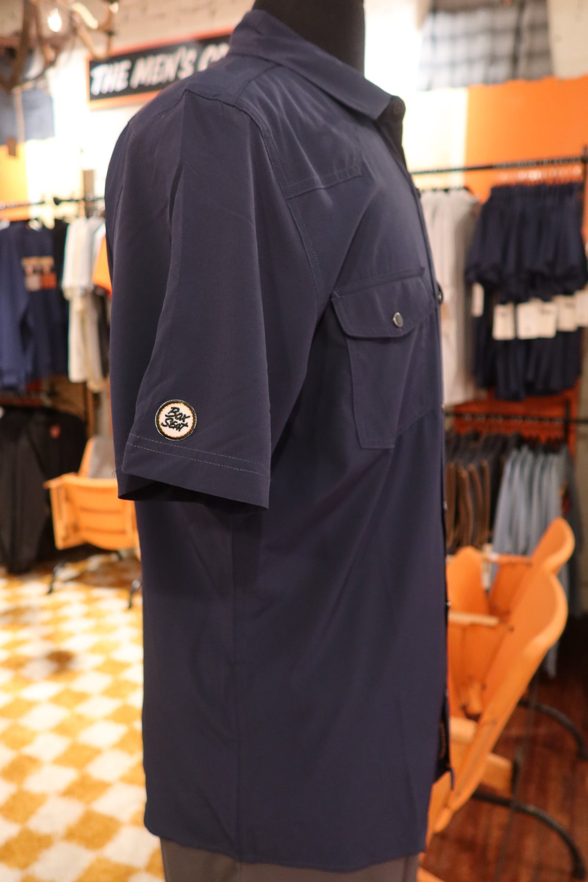 Daniel Boone Navy Performance Button-Down