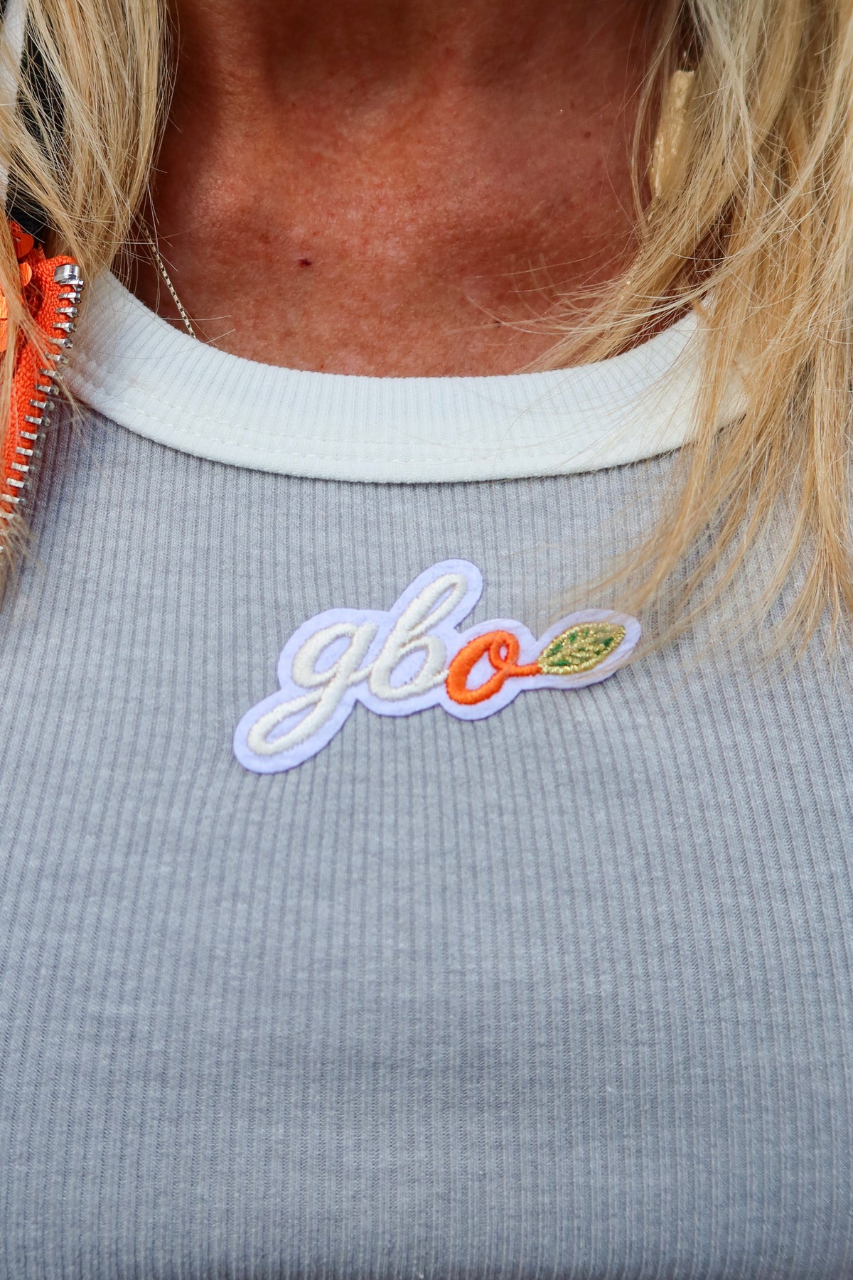 Script GBO Gray and White Color Block Tank