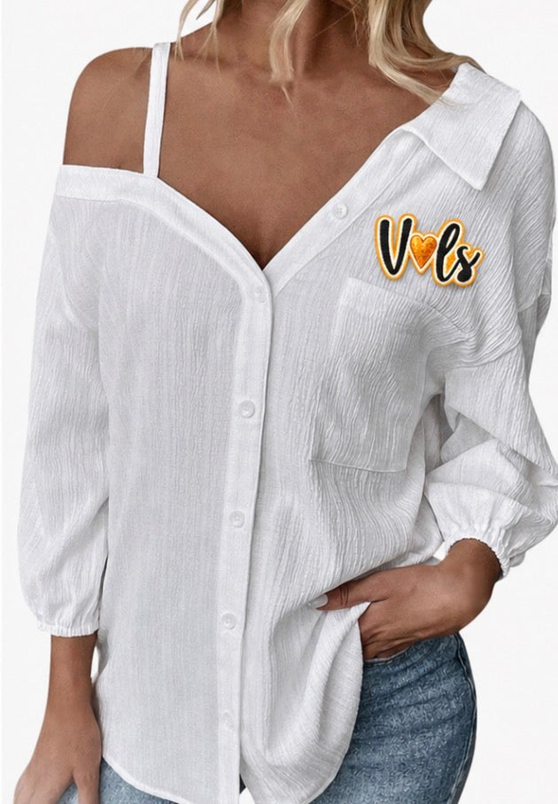 Vol at Heart Asymmetrical Blouse