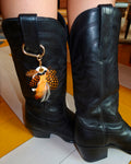 Feathered boot charms
