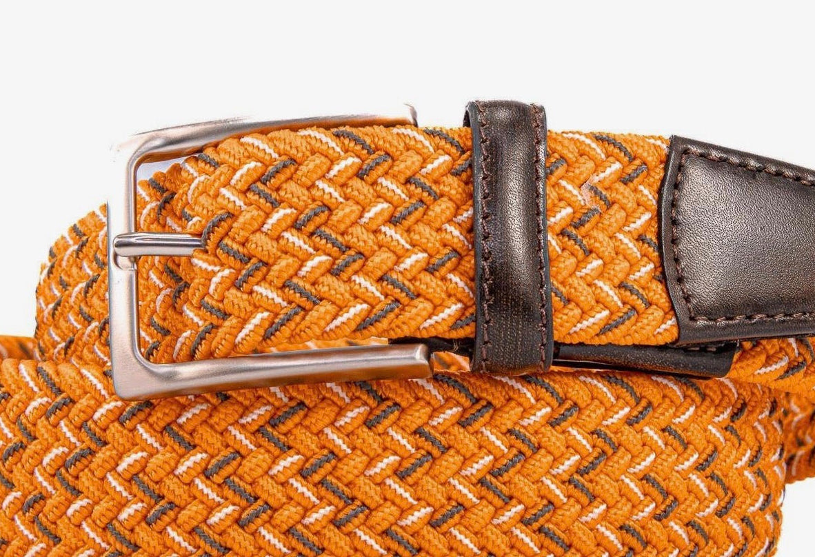 Men’s Braided Belt with Leather Detailing