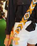 Beaded diamond pattern purse strap