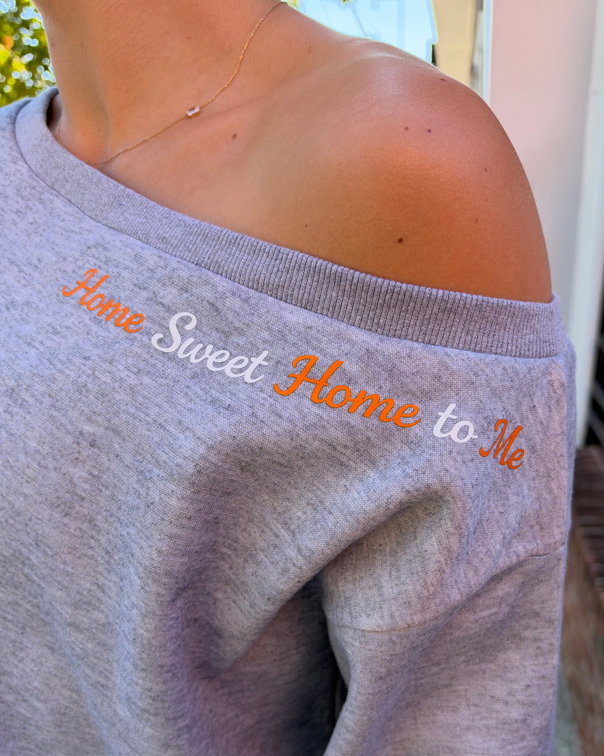 Always Home to Me Off the Shoulder Sweatshirt