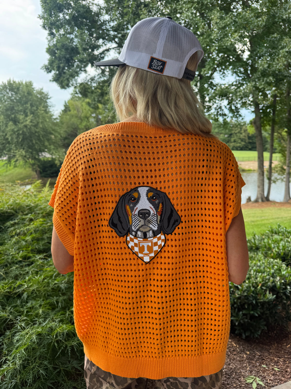 Smokey Bandana Orange Crochet Top