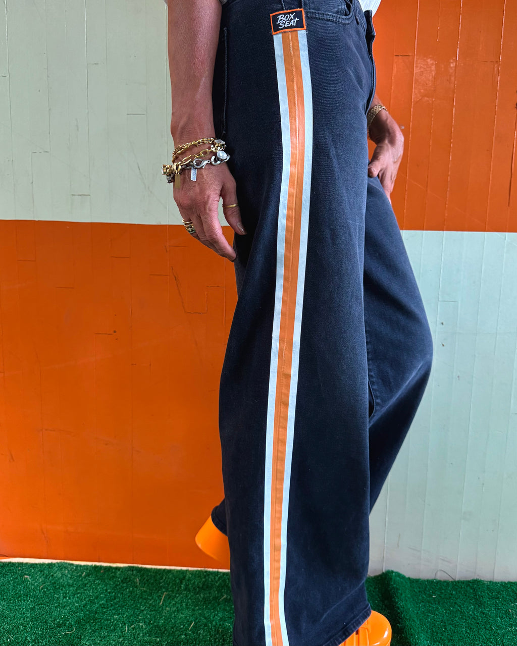 Sideline stripe jeans in blackSideline Stripe Jeans – Black