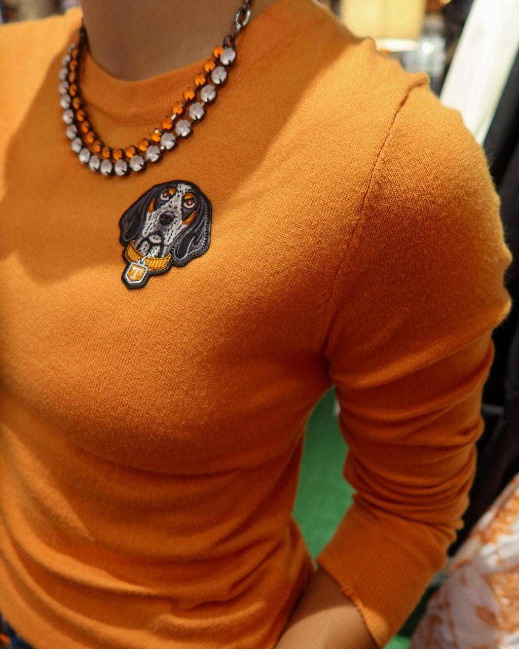 Smokey Dog Lightweight Crew Sweater Orange