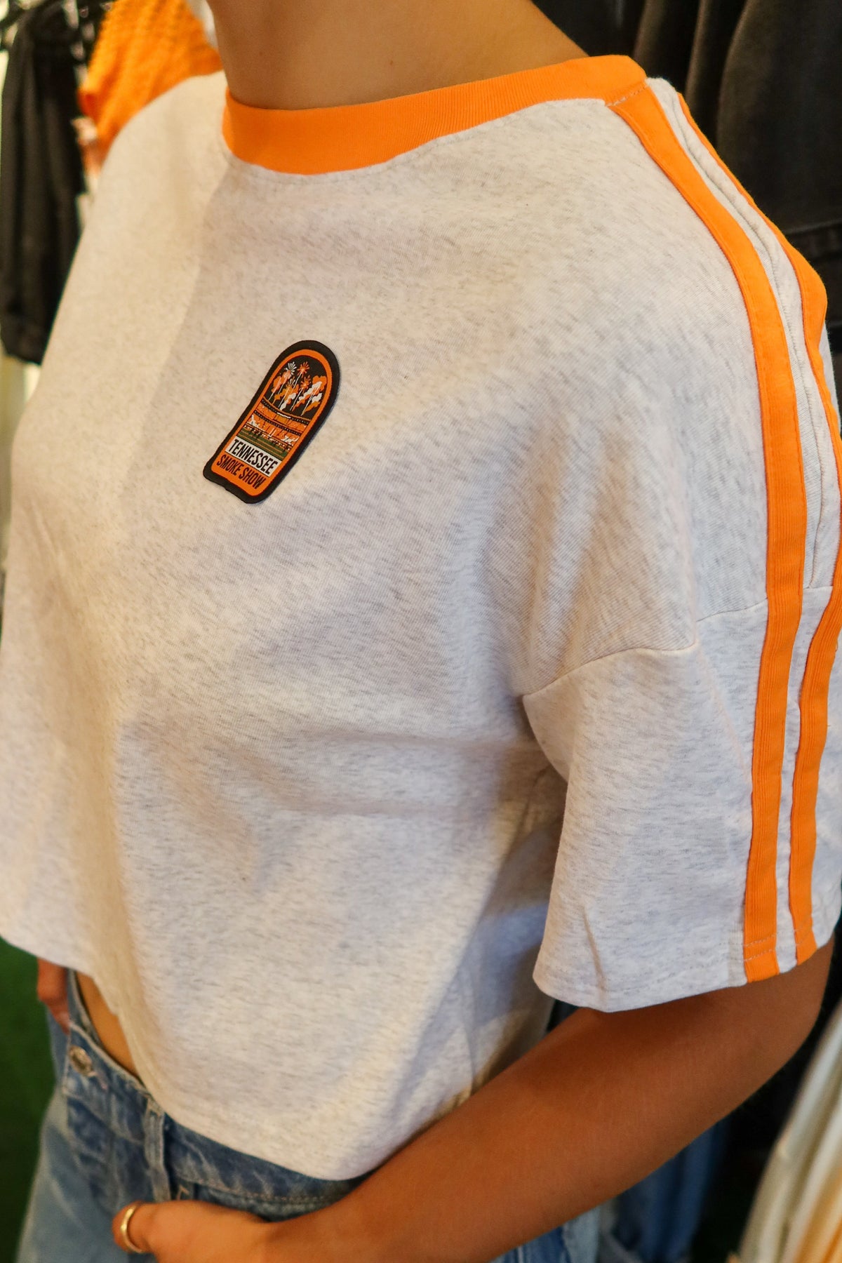 Tennessee Smoke Show Striped Cropped Tee