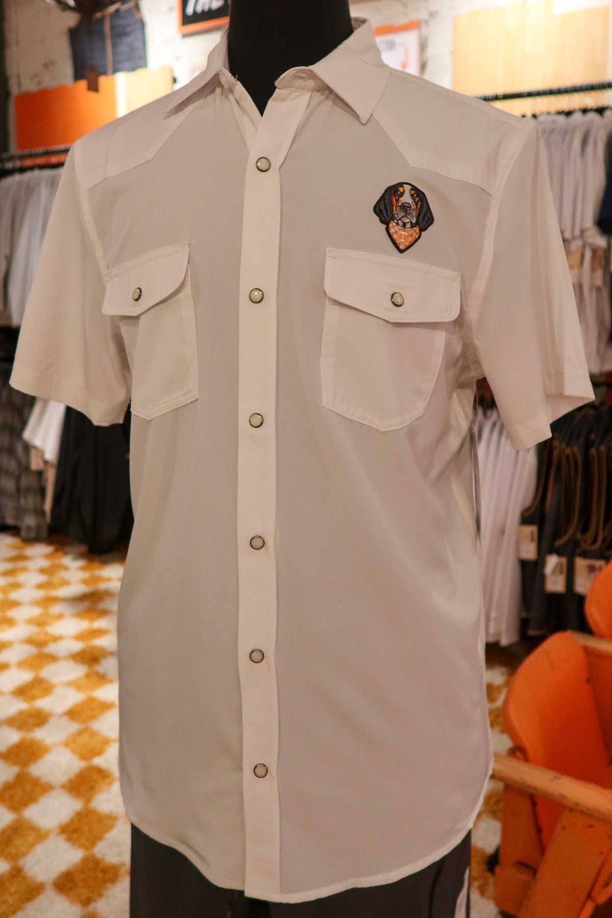 Smokey with Bandana White Performance Button-Down