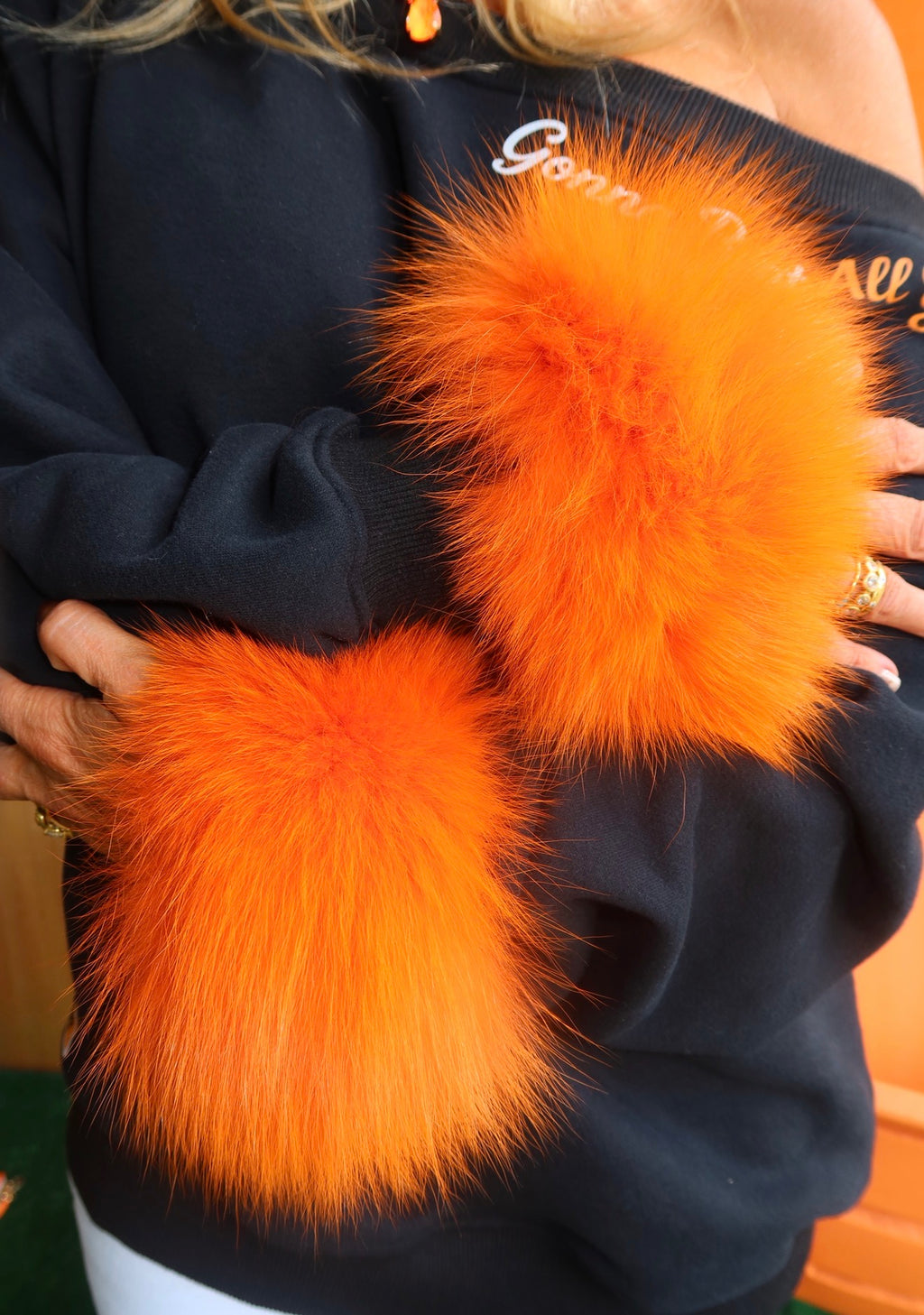 Blue fox cuffs