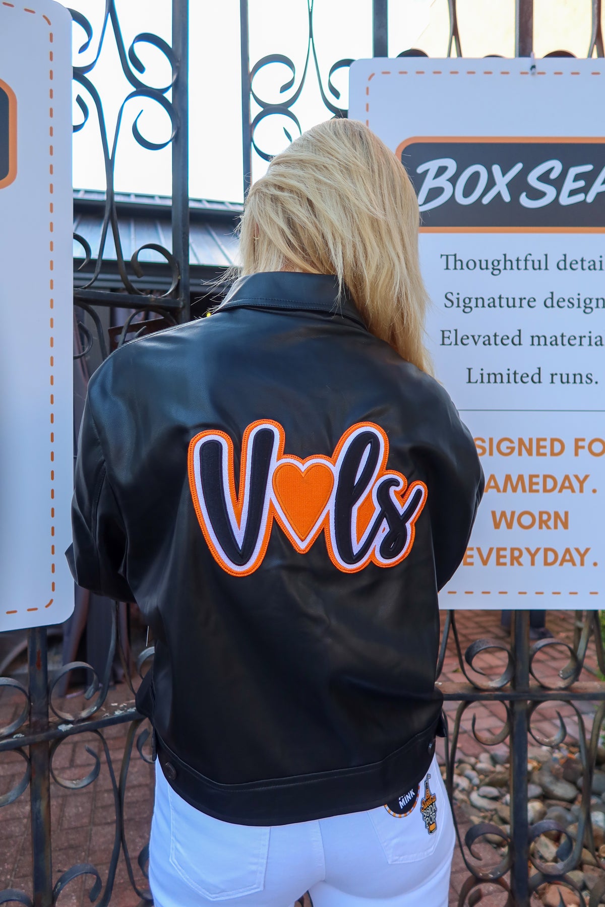 Faux Leather Vol at Heart Cropped Jacket