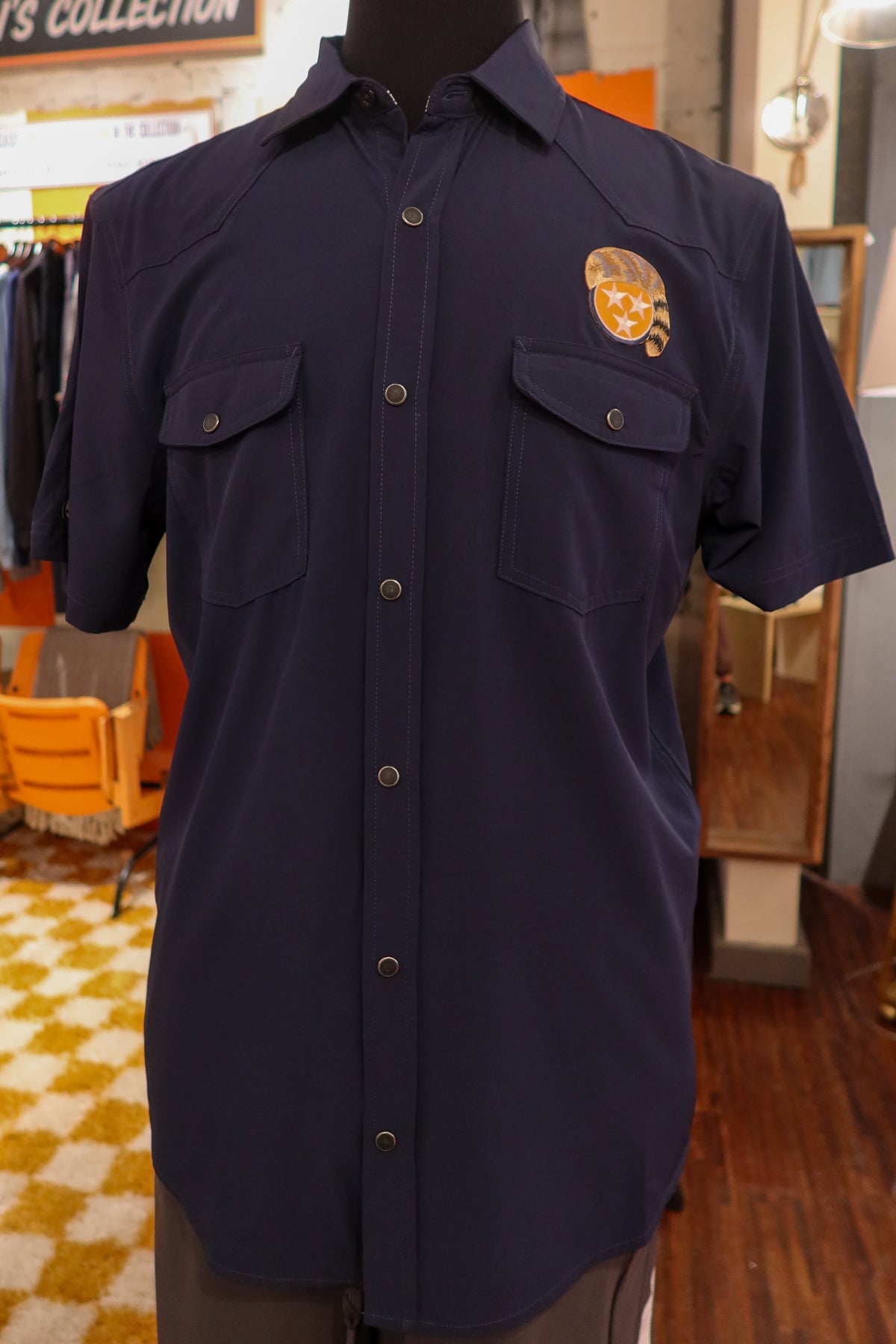 Daniel Boone Navy Performance Button-Down