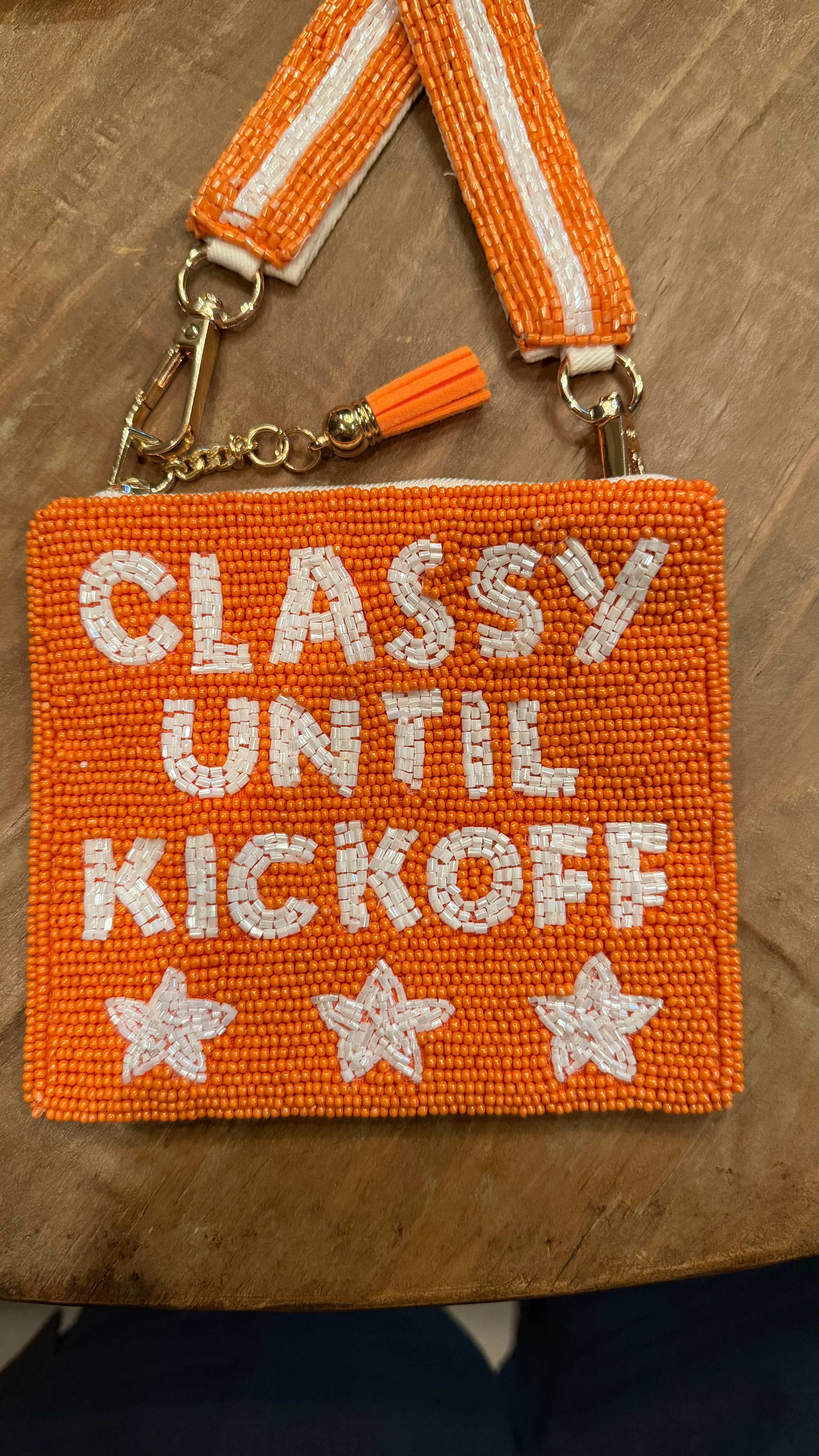 Classy ‘til kickoff purse beaded