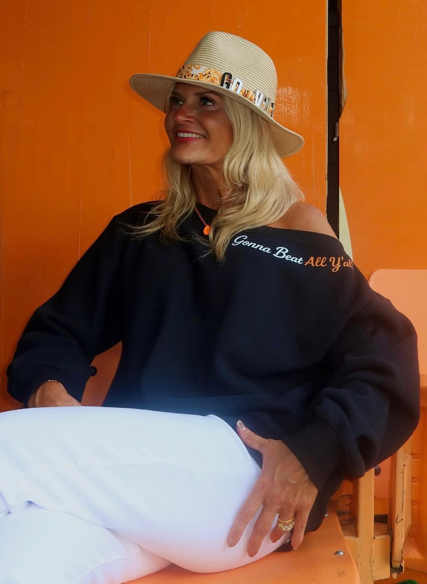 Gonna beat All Yall Off-the-Shoulder Sweatshirt