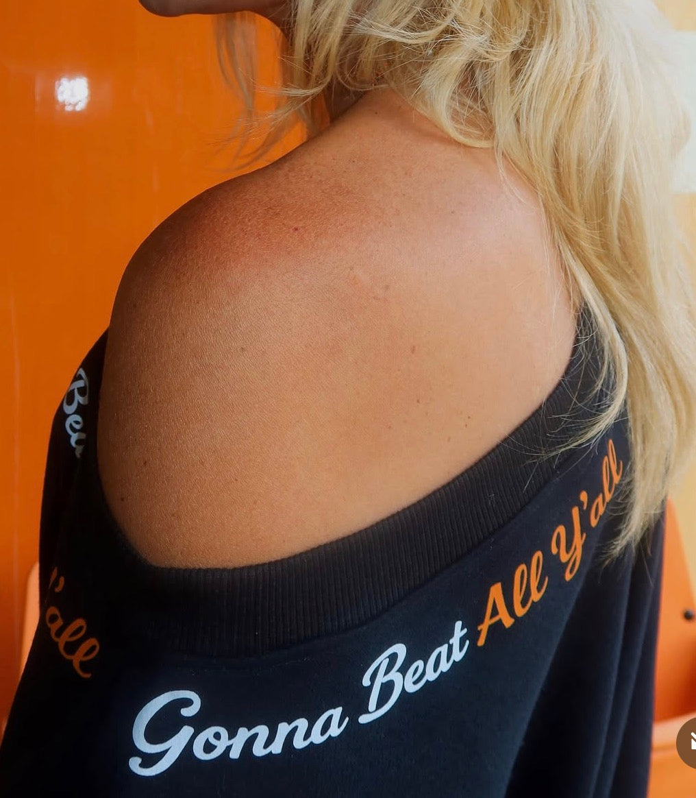 Gonna beat All Yall Off-the-Shoulder Sweatshirt