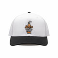 BOX SEAT Richardson 112 trucker hat in black and white with a Sweet as Soda Pop embroidered graphic on the front.